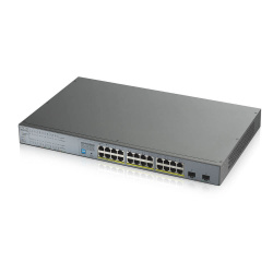 Switch Zyxel Gigabit Ethernet GS1300-26HP, 24 Puertos PoE 10/100/1000 + 2 Puertos SFP, 52 Gbit/s, 8000 Entradas - No Administrable 