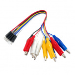 330Ohms Juego de Cables Caimán, 20cm, Multicolor, 10 Piezas