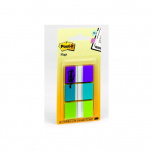 3M Banderitas Post-it de 25mm x 43mm, 3 x 20 Hojas, Azul/Verde/Violeta
