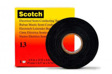 3M Cinta de Hule Semiconductora, 1 Rollo de 19mm x 4.75m, Negro