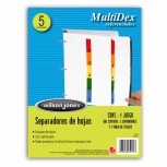Acco Wilson Jones Separador P5919 Multidex Básico, Tamaño Carta, 5 Piezas