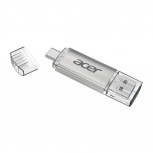 Memoria USB Acer UT300, 32GB, USB-A/USB-C 3.0, Lectura 150MB/s, Escritura 90MB/s, Gris