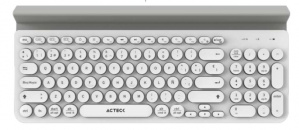 Teclado Acteck Inspire Comp TI695, Inalámbrico, Bluetooth/USB, Blanco/Gris (Español)