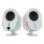 Acteck Bocinas Dynamic Exact BS630, Alámbrico/Inalámbrico, Bluetooth, 2.0 Canales, 20W RMS, USB, Blanco