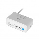 Acteck Cargador de Escritorio Energon Mate CE676, 20W, 2x USB-C, 2x USB-A, Blanco