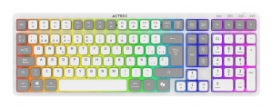 Teclado Acteck Techno PRO TI790 LED RGB, Teclado Mecánico, Óptico, Inalámbrico, RF Inalámbrico/Bluetooth, Blanco, Español 