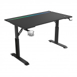 Acteck Escritorio Gamer ERGO DESK PRO ED757 RGB, Altura Ajustable, 120cm x 60cm, Negro