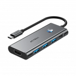 Acteck Docking Station Gatex Dock HD780 USB-C, 1 x USB-C 3.0, 3 x USB-A 3.0, 1 x HDMI, MicroSD/SD