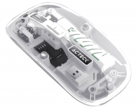 Mouse Acteck Aero One MI455W, Inalámbrico, Laser, 3.200DPI, RF Inalámbrico/Bluetooth, Transparente