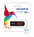 Memoria USB Adata C008, 64GB, USB-A 2.0, Negro/Rojo image