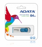 Memoria USB Adata C008, 64GB, USB 2.0, Azul/Blanco image