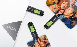 Memoria USB Adata UC300, 64GB, USB 3.2, Lectura 100 MB/s, Negro/Verde image