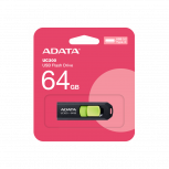 Memoria USB Adata UC300, 64GB, USB 3.2, Lectura 100 MB/s, Negro/Verde image