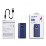 Cargador Portátil Adata Power Bank P10000QCD, 10.000mAh, Azul  image