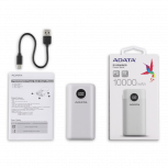Cargador Portátil Adata Power Bank P10000QCD, 10.000mAh, Blanco  image