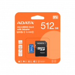 Memoria Flash Adata Premier, 512GB MicroSDXC UHS-I Clase 10, con Adaptador image