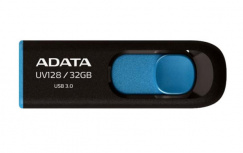 Memoria USB Adata UV128, 128GB, USB-A 3.0, Lectura 90MB/s, Escritura 40MB/s, Negro/Azul image