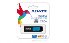 Memoria USB Adata Dashdrive UV128, 256GB, USB-A 3.0, Lectura 90MB/s, Escritura 40MB/s, Negro/Azul image