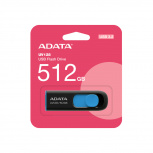 Memoria USB Adata UV128, 512GB, USB 3.2, Lectura 100MB/s, Escritura 50MB/s, Negro/Azul image