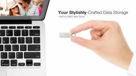 Memoria USB Adata UV210, 64GB, USB 2.0, Dorado Metálico image