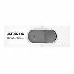 Memoria USB Adata UV220, 64GB, USB 2.0, Gris/Blanco image