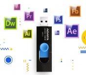 Memoria USB Adata UV320, 128GB, USB-A 3.0, Lectura 90MB/s, Escritura 40MB/s, Negro/Azul image
