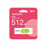 Memoria USB Adata UV320, 512GB, USB 3.1, Lectura 100MB/s, Blanco/Verde image