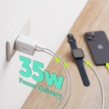 Adata Cargador de Pared Chargeru, 35W, 9V, 1 x USB-A 1 x USB-C  image