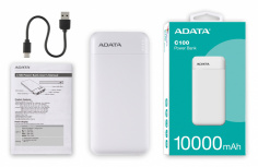 Cargador Portátil Adata Power Bank PC100-14WH, 10.000mAh, Blanco  image