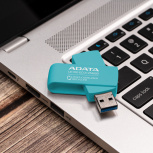 Memoria USB Adata UC310 ECO, 256GB, USB 3.2, Lectura 100 MB/s, Verde image