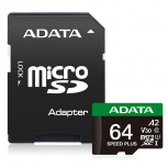 Memoria Flash Adata Speed Plus, 64GB MicroSDXC UHS-I Clase 10, con Adaptador  image