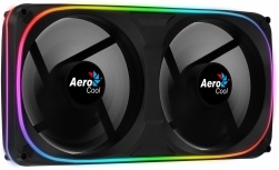 Ventilador Aerocool Astro 24 RGB, 2x 120mm, 1000RPM, Negro