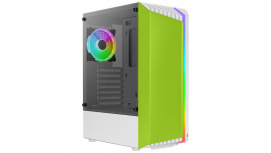Gabinete Aerocool Bionic G V2 con Ventana de Cristal Templado, Midi-Tower, ATX/Micro ATX/Mini-ITX, USB 2.0/3.0, sin Fuente, 1 Ventilador Instalado, Verde/Gris Claro - Imagen adicional 1