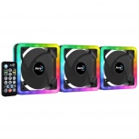 Ventilador Aerocool Edge 14 Pro, 3x 140mm, 1200RPM, ARGB, Negro - Imagen adicional 2