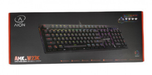Teclado Gamer Aion AMK-W23K RGB, Teclado Mecánico, Switch Blue, Alámbrico, Negro
