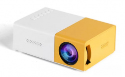 Proyector Portátil Aktion YG300 LED, 1920x1080 Full HD, 600 lúmenes ANSI, con Bocinas, Blanco/Amarillo