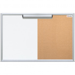 Alfra Tablero de Corcho Mixto, 60x90cm, Blanco/Café