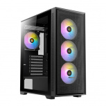 Gabinete Antec AX81 Elite, Midi-Tower, ATX/EATX/Micro-ATX/Mini-ITX, USB 2.0/3.0, sin Fuente, 4 Ventiladores Instalados, Negro ― Cuenta con una leve abolladura en la reja antipolvo.