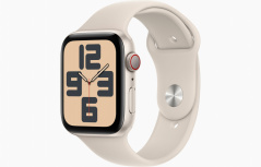 Apple Watch SE 2 GPS + Cellular, Caja de Aluminio Color Blanco Estelar de 44mm, Correa Deportiva S/M Color Blanco Estelar