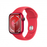 Apple Watch Series 9 GPS, Caja de Aluminio Color Rojo de 41mm, Correa Deportiva S/M Color Rojo
