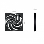 Ventilador Arctic Cooling P12 Slim PWM PST, 3x 120mm, 2100RPM, Negro image