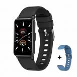 Argomtech Smartwatch Skeiwatch B20, Touch, Bluetooth 5.0, Negro - Incluye 2 Correas Negro/Azul