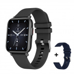 Argomtech Smartwatch Skeiwatch S50, Touch, Bluetooth 5.0, Negro - Incluye 2 Correas Negro/Azul