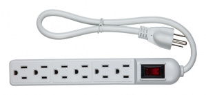 Argos Multicontacto 9700200, 6 Salidas, 125V, 15A, Blanco