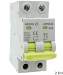 Argos Interruptor Termomagnético 2 Polos AITD250, 240V, 50A, Entrada 400V