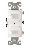 Eaton Interruptor Combinado de Palanca, 2 Polos, 15A, 120/277V, Termoplástico, Blanco