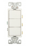 Arrow Hart Interruptor Triple 7729W-BOX, 120 - 277V, 15A, Blanco