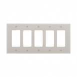 Arrow Hart Placa para Pared PJS265W, 5 Puertos, 1 Pieza, Blanco