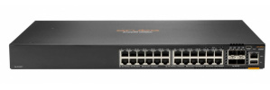 Switch Aruba Gigabit Ethernet CX 6200F, 24 Puertos PoE 10/100/1000Mbps + 4 Puertos SFP+, 370W, 128 Gbit/s, 32.768 Entradas - Administrable