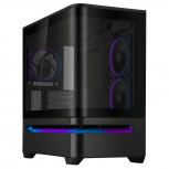 Gabinete ASUS Prime AP202 ARGB, Midi-Tower, Micro-ATX/Mini-ITX, USB 3.0, sin Fuente, 3 Ventiladores Instalados, Negro